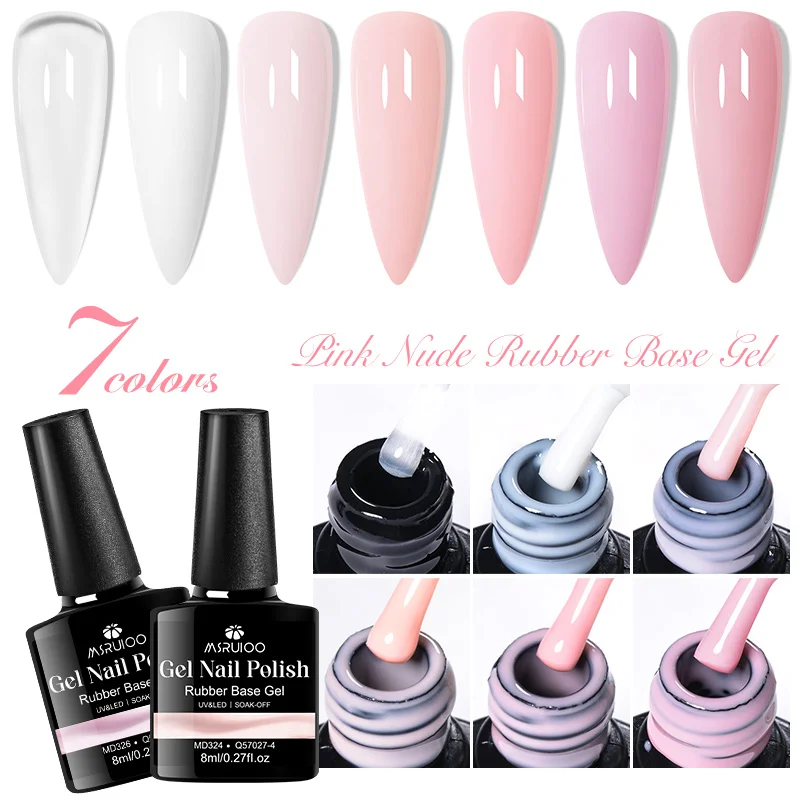 6 Teil/satz Goldene Folie 2 In 1 Gummi Basis Gel Nagellack Klar Nude Rosa Semi-Permanent UV Gel lack Nail art DIY Maniküre Kit