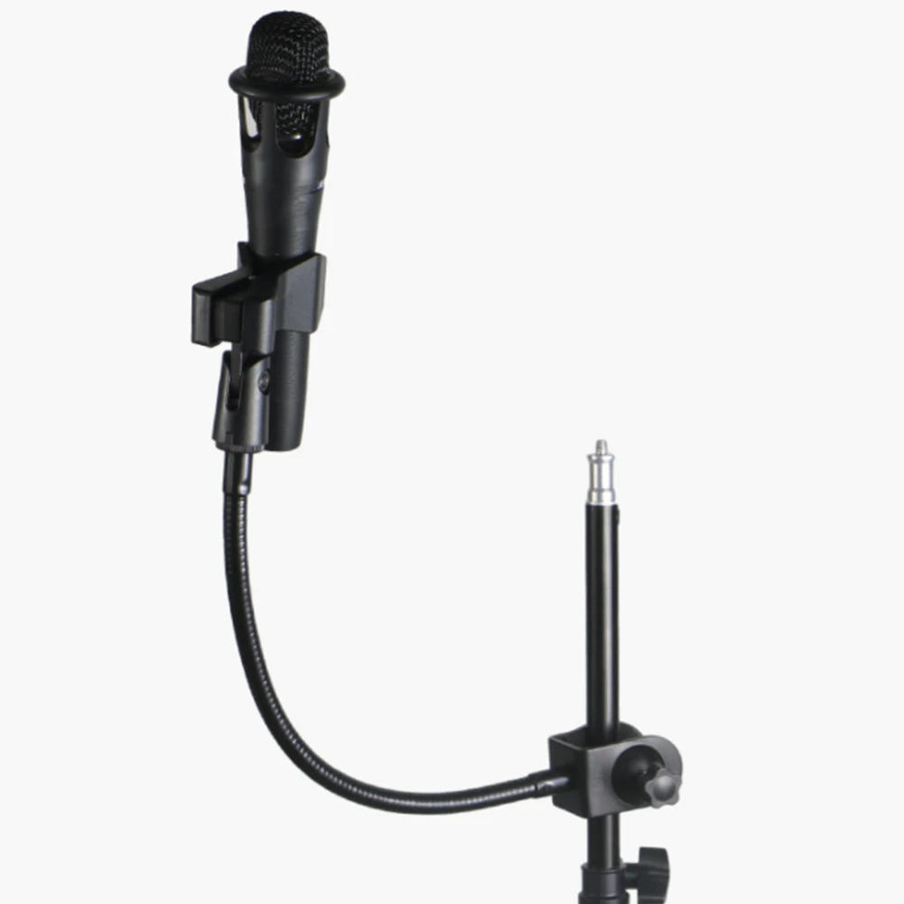 Flexible Gooseneck Microphone Stand with Desk Clamp for Radio Broadcasting Studio, Live Broadcast Equipment