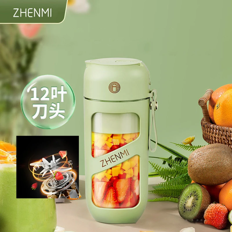 

ZHENMI Portable Vacuum Juicer Crushed Ice Mixer Electric Mini Blender Fruit Vegetables Quick Juicing Kitchen Food Processor