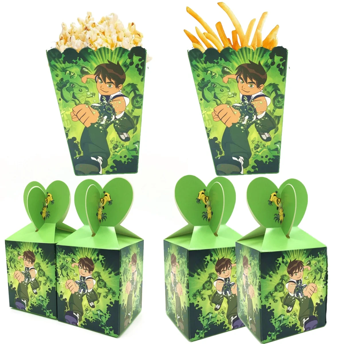 Ben 10 Popcorn Box Birthday Party Decor Ben 10 Gift Box Cookies Chocolate Candy packaging Baby Shower Boys Gifts Party Supplies