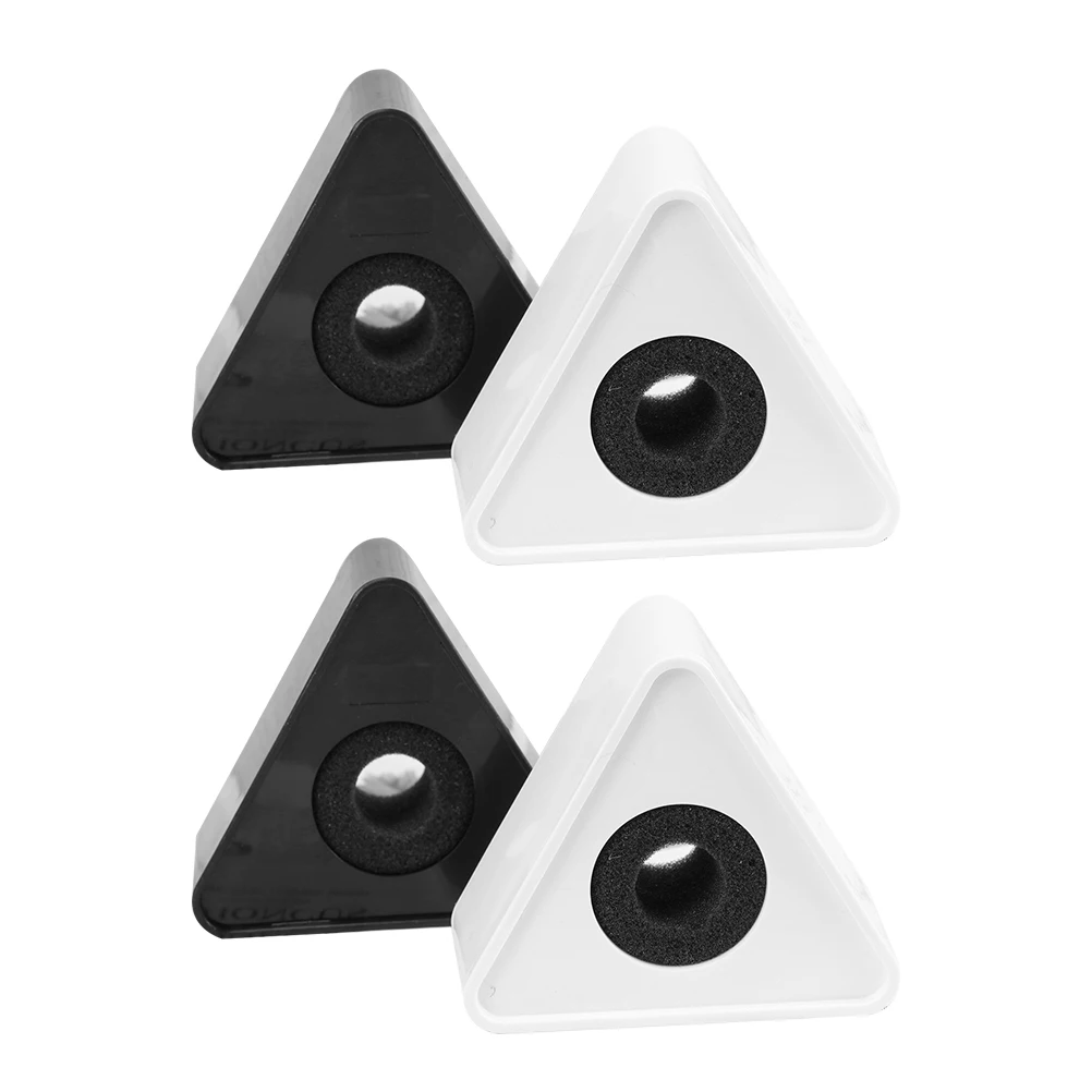 

4pcs Triangle Microphone Station Logo Accessories White Microphone Station Logo Black Design Practical Portable DJ Equipment