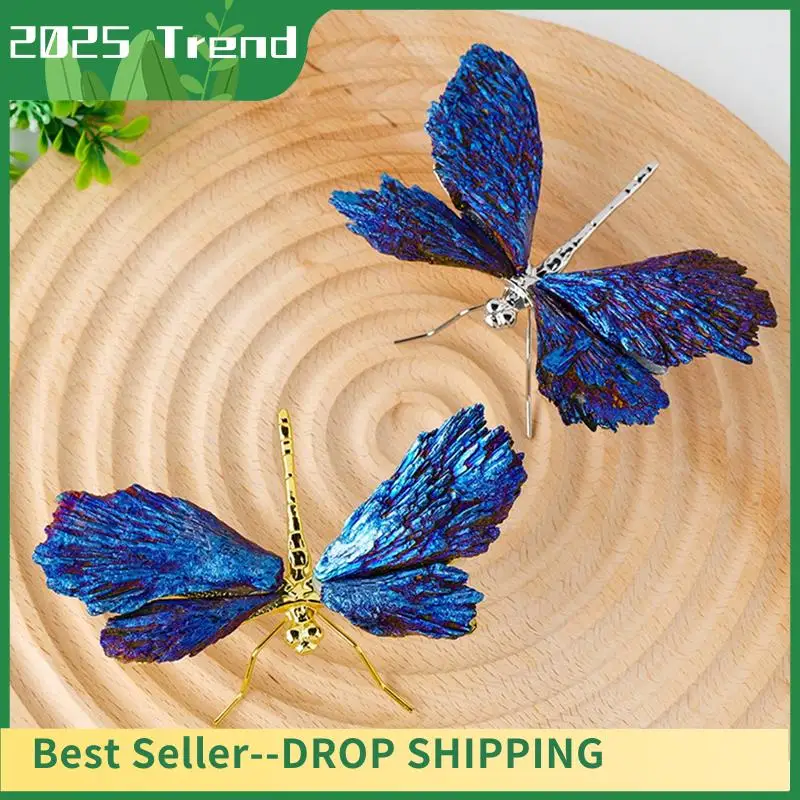 

AD33 HOT Dragonfly Sculpture Dragonfly Decoration Natural Stone Ornaments Handmade Retro Simulation Dragonfly Statue