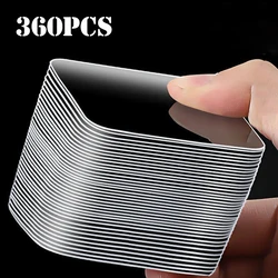 180/360pcs Transparent Wall Stickers Double Sided Tape Adhesive Non-markin Tape Waterproof Nano Clear Face Tape Home Supply
