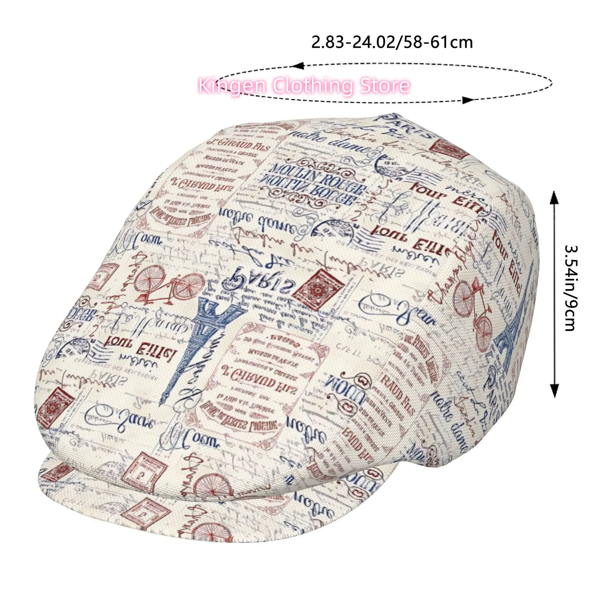 Paris Memory Mosaic Men And Women Adjustable Flat Cap Newsboy Beret Ivy Cap Irish Cabbie Fishing Hats Forward Caps Gatsby Caps