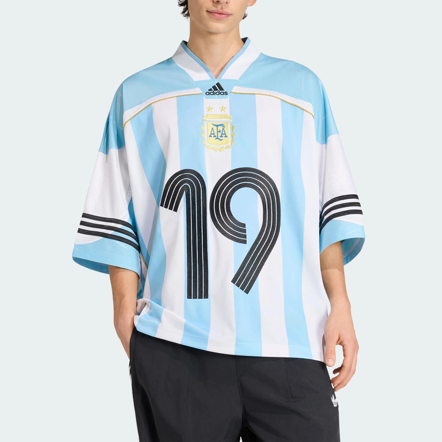 Adidas genuine men's loose V-neck sports short sleeved T-shirt KD5982