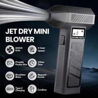 300000RPM Mini Turbo Jet Fan Electric Air Duster Adjustable wind speed Turbo Violent Blower Rechargeable Car Cleaner with Light