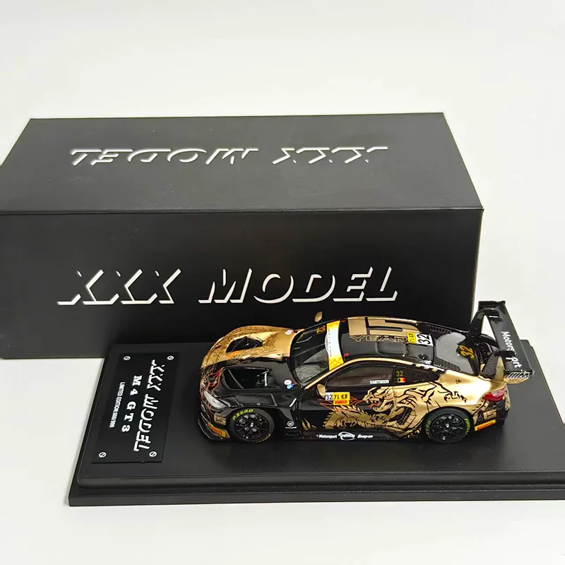 XXX MODEL Diecast 1:64 Scale M4 GT3 Black Gold Dragon Livery Alloy Car Model Static Display Collectible Toy Gift Souvenir