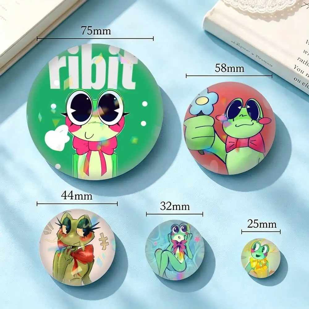Ribbit-Tadc Cartoon 25mm 32mm 44mm 58mm 75mm Brooches Badges Pins for Accessories Gift