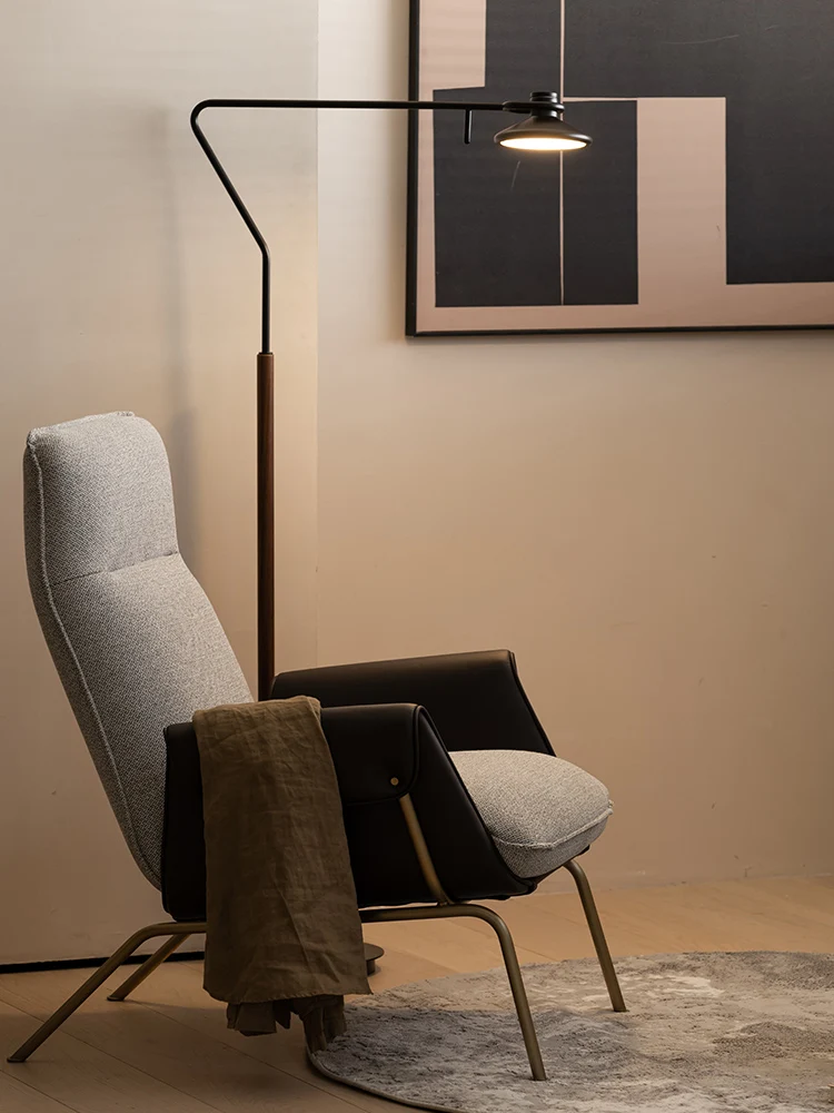 Nordic Designer Vertical Floor Lamp Living Room Bedroom Decoration Solid Wood Corner Lamp
