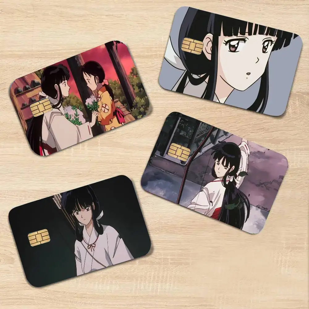 Anime Inuyasha Kikyo Card Sticker 4Pcs Credit Card Skin Anti Scratch Bank Debit Card Decal