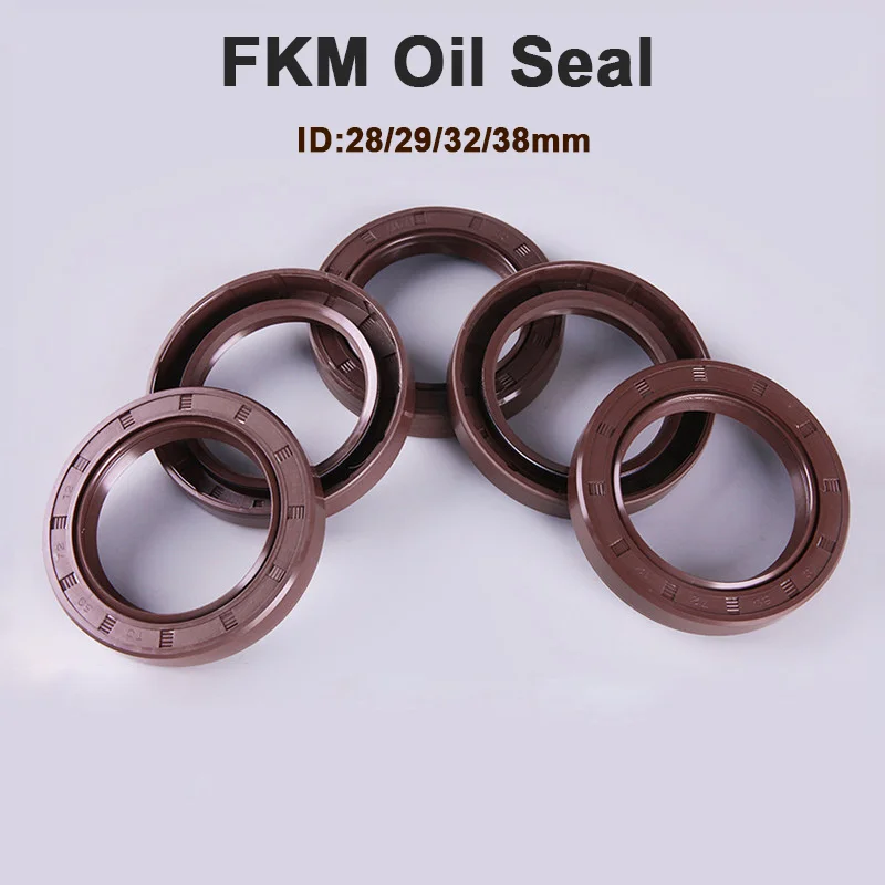 ID 28/29/32/38mm FKM Framework Oil Seal TC/TG4 Fluoro Rubber Gasket Rings Cover Double Lip Sealing Gasket  OD 38-58mm THK 7-12mm