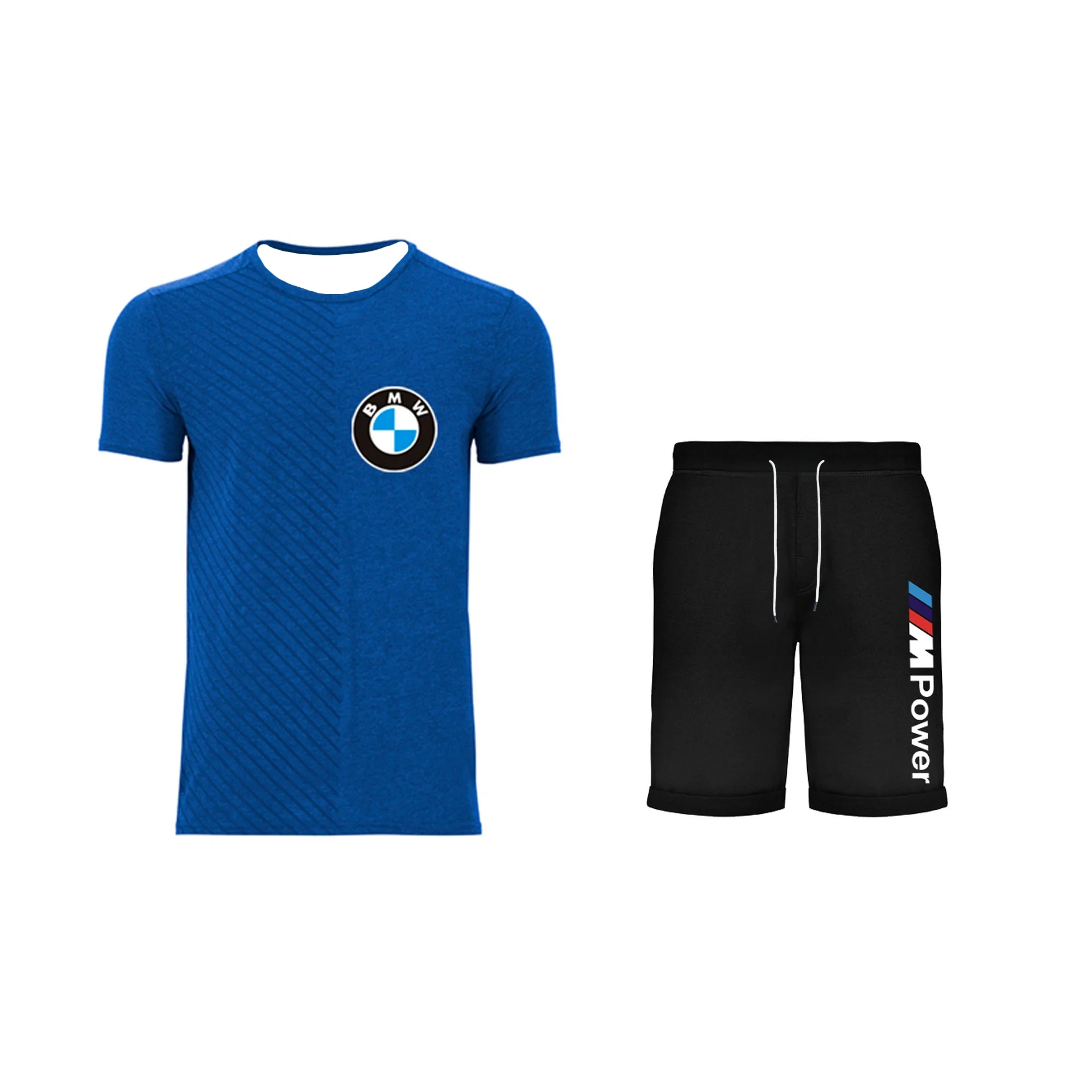 

New BMW 3D printed short-sleeve and shorts suit casual and versatile quick-drying men and women, fashionable and trendy