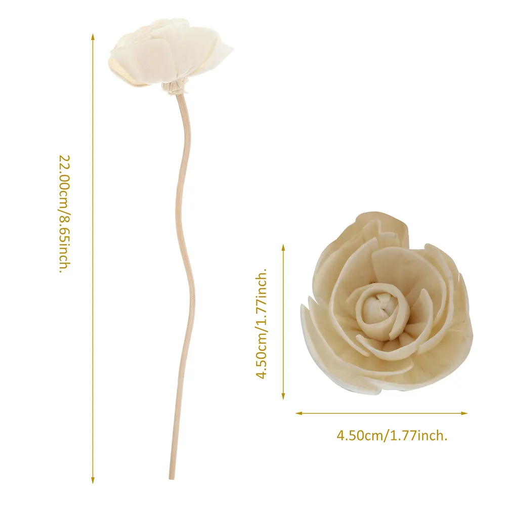 6Pcs Delicate Flower-Shaped Rattan Aroma Sticks for Oil Diffuser Bottles Home Scent Diffuser Living Room Bathroom Decor