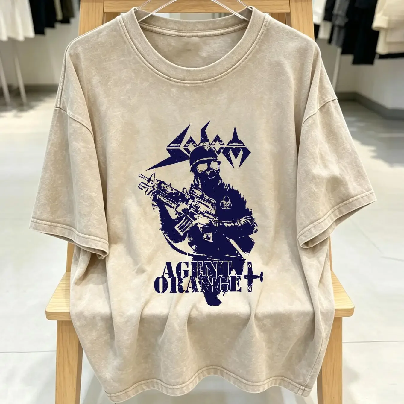washed T Shirt Vintage Sodom Agent Orange 2019 vintage Washed Soft homme designer clothes Unisex Versatile Stylish Casual