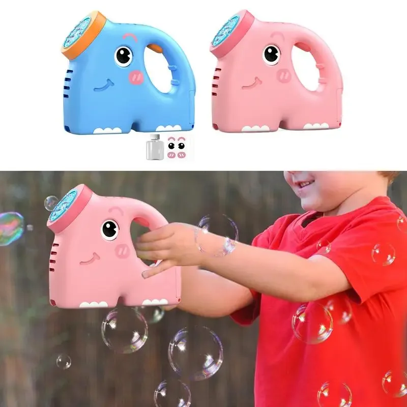 Pistolet à bulles en forme d'éléphant mignon, Machine à bulles de savon, souffleur, jouets soufflants pour bébé, jeux de plein air amusants et portables pour enfants