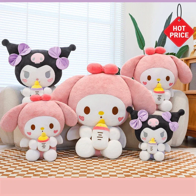 

Sanrio Hello Kitty Anime Kuromi Melody Cartoon Cute Plush Stuffed Toys Soft Pillow Plushies Keyring Doll Birthday Gifts For Girl