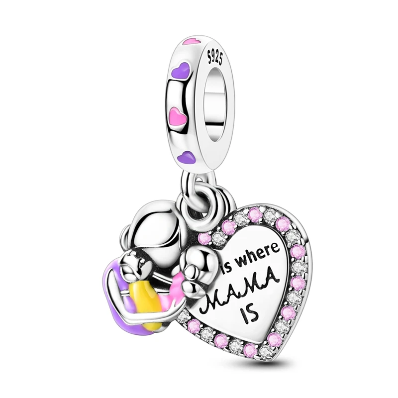 

925 Sterling Silver Having A Mother Is Home Charms Pendant For Women Fit Original Bracelet DIY Mother's Day Jewelry Gifts