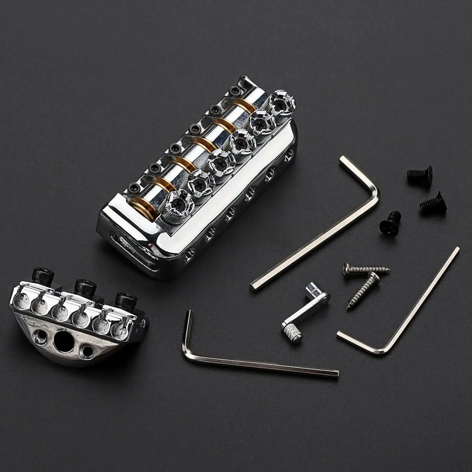 Headless Guitar Bridge 6 String Roller Saddle Tailpiece Gear Tuner Set for Electric Guitar Accessories Replacement view 4