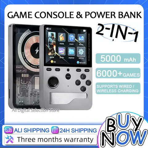 2-i-1 handhållen spelkonsol och magnetisk telefon-powerbank, 2,8-tums IPS-skärm, Linux retro-spelkonsol, 5000 mAh batteri 10 best sales Powerbank-spel - №5