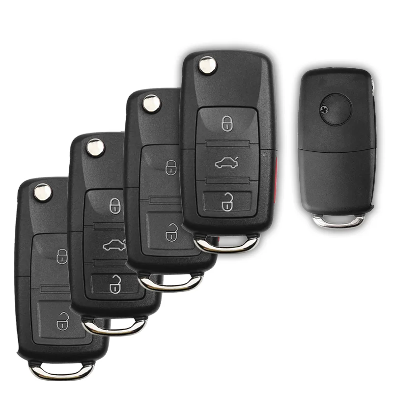 YAYUN Folding Car Remote Flip Key Shell Case Fob AKVWF107 For VW Passat Polo Golf Touran Bora Ibiza Leon Octavia Fabia