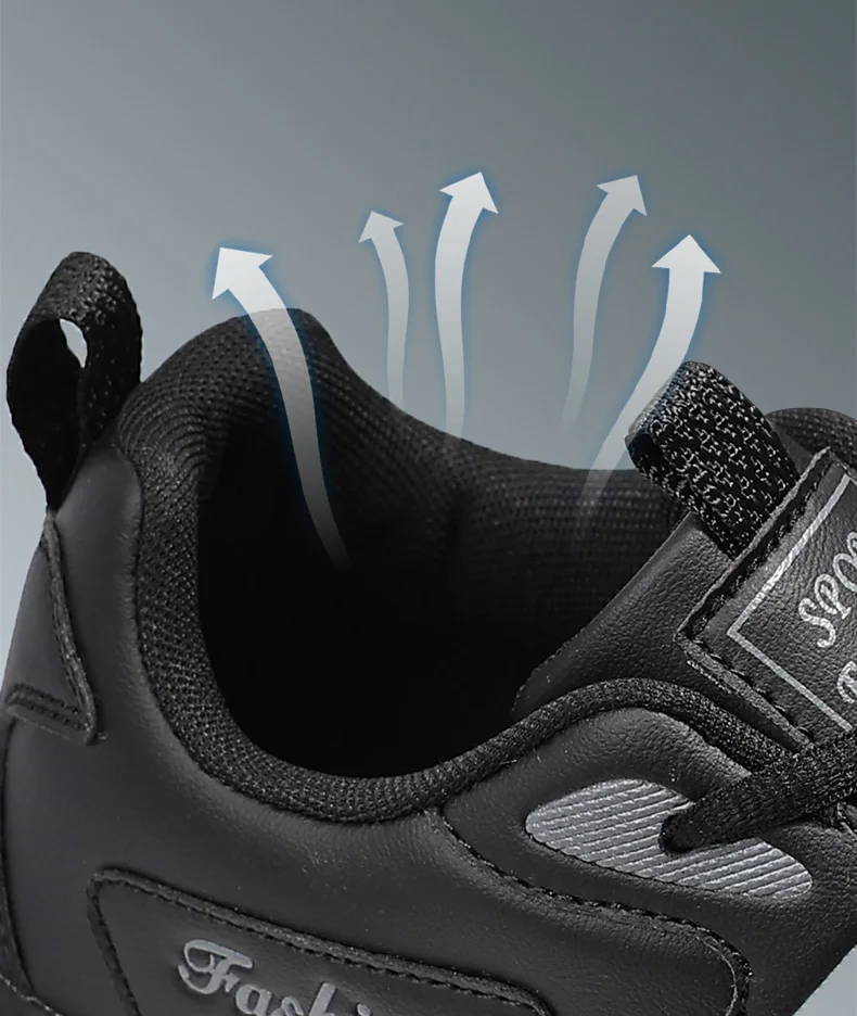 Sneakers Herrenschuhe Weiche Mokassin-Schuhe Bequeme Freizeitschuhe für Herren Einfarbig Schwarz Grau Herren-Gehschuhe Übergrößen 39-46 – Detail 6