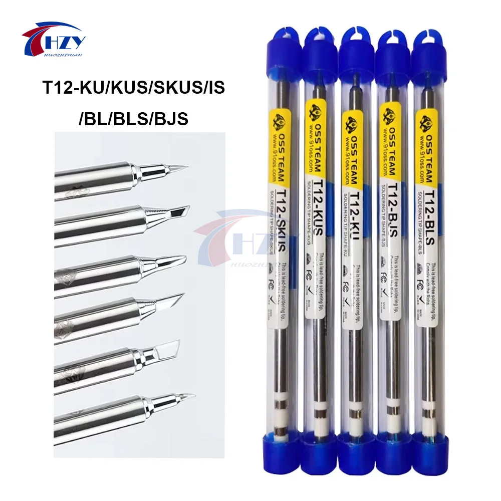 Puntas de Soldadura OSS Serie T12 JS/SKUS/KU/SUK/ILS Universales para Estación de Soldadura T12, Herramienta de Reparación de Puntas Rápidas de Alta Calidad
