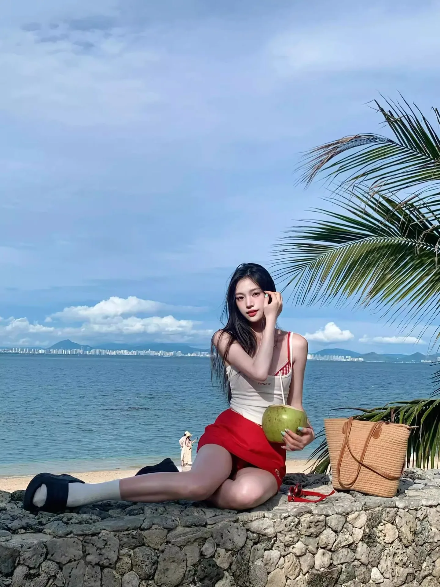 Lightweight and Breathable Bikini Set: Sexy Spaghetti-Strap Dress-Style Beach Vacation Two-Piece Swimsuit 4PCS