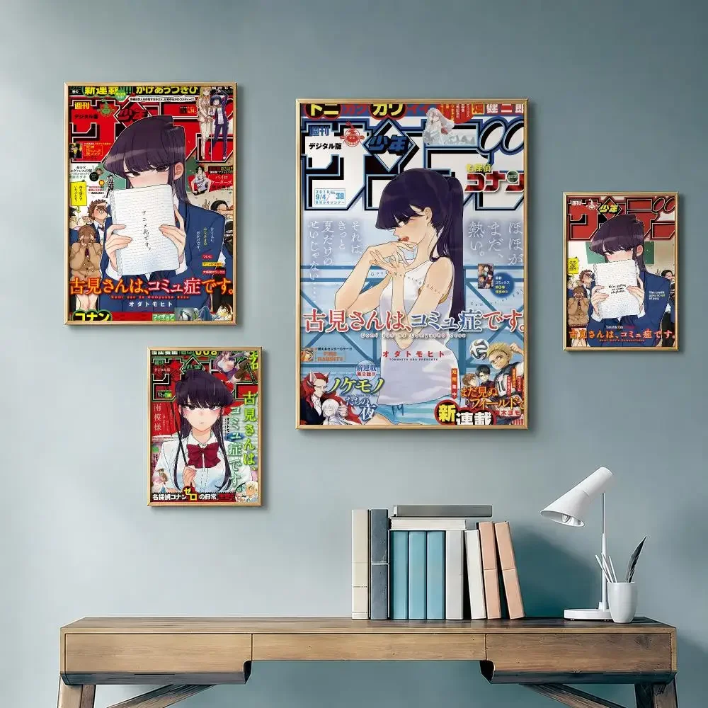 Popular Anime K-Komi Can't CommunicateS Poster Vintage Retro Anime Poster Stickers Peel and Stick Wall Art Home Decor