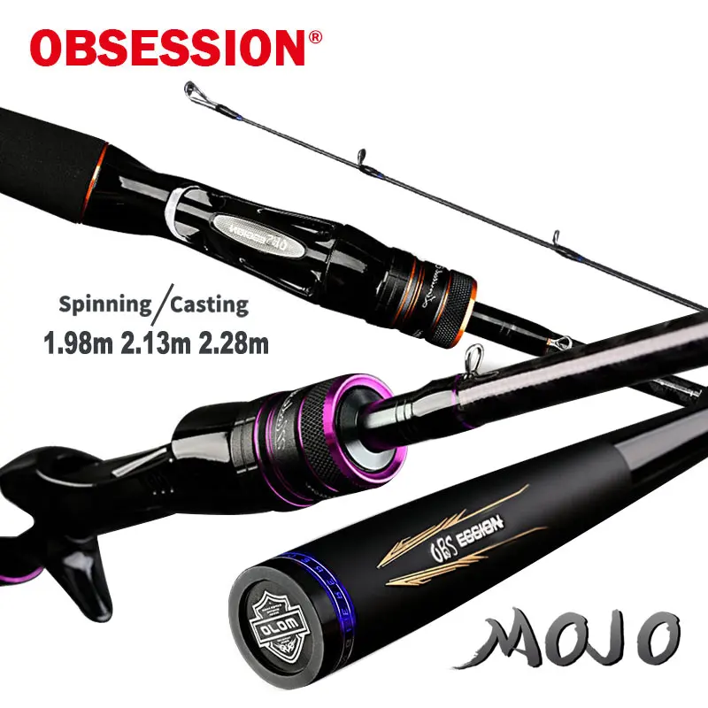 OBSESSION Max Steel Rod Carbon Spinning Casting Fishing Rod with 1.98m 2.13m 2.28m Baitcasting Rod for Bass Pike Fishing Rod