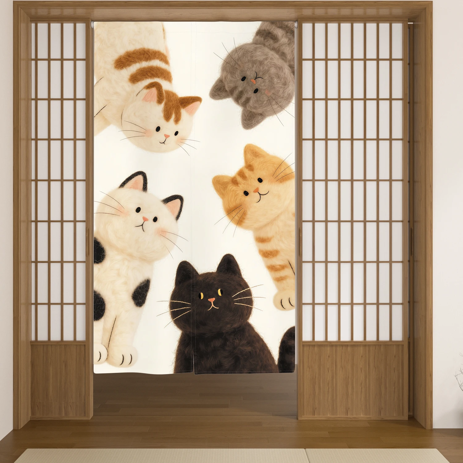 Fresh Cat Noren Door Curtains Modern Healing Indoor Decor Dining Room Entrance Curtains Kitchen Living Room Partition Curtains
