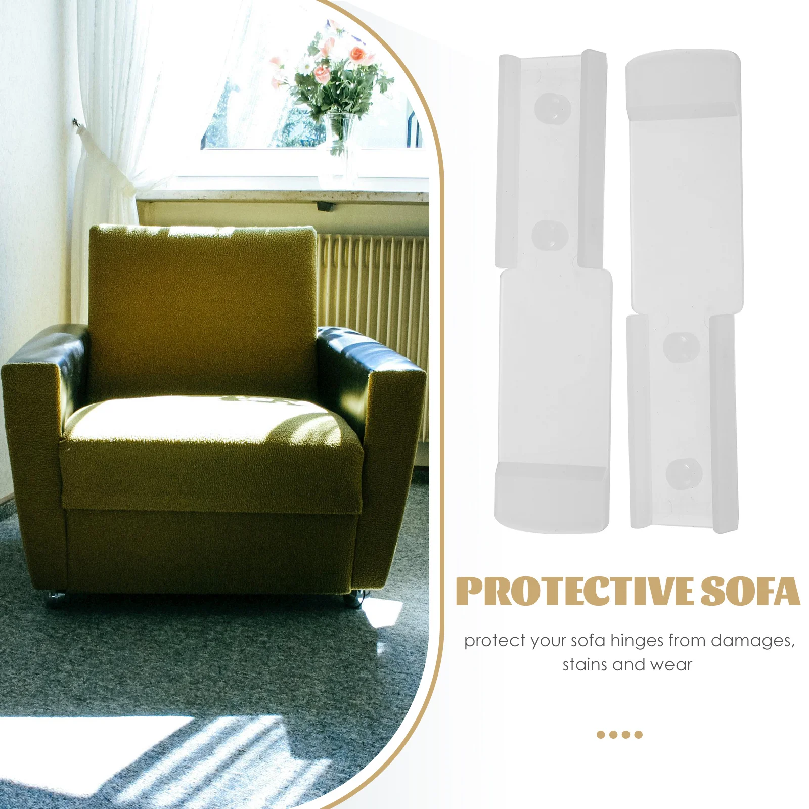 

50pcs Sofa Hinges Protective Pads Plastic Protectors For Bed Furniture Durable Smooth No Burr Easy Resistant Stain