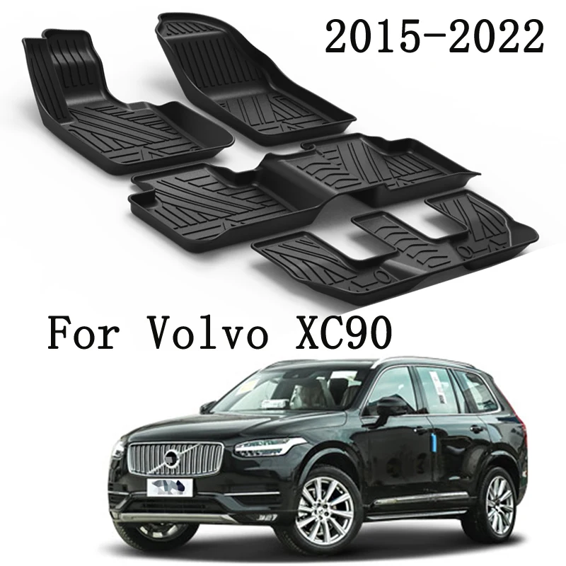 

LHD Car Floor Mats Double Layer TPE Foot Pads Interior Floorliner For Volvo XC90 2015 2016 2019 2020 2021 2022 Accessories