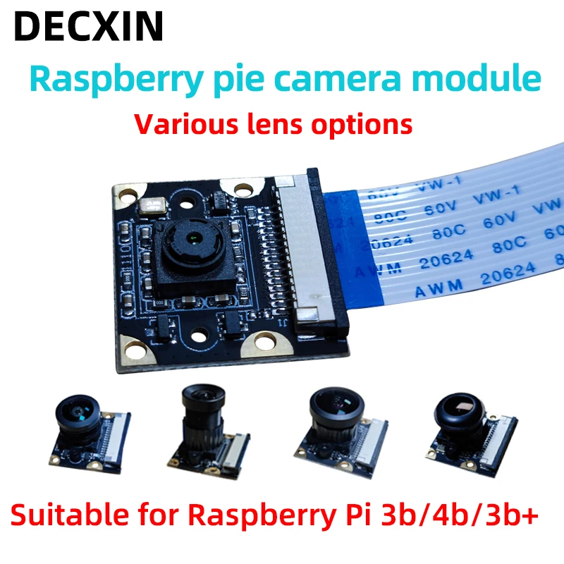 5MP Webcam Video Camera compatible for Raspberry Pi 4 Model B Raspberry Pi 3 Model B+ Camera Module 1080p 720p Mini Camera