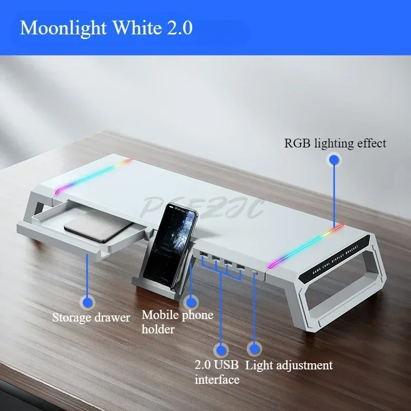 Desktop Multifunctional Computer Monitor Height Increasing Bracket Expansion Interface Desktop Folding Storage Base