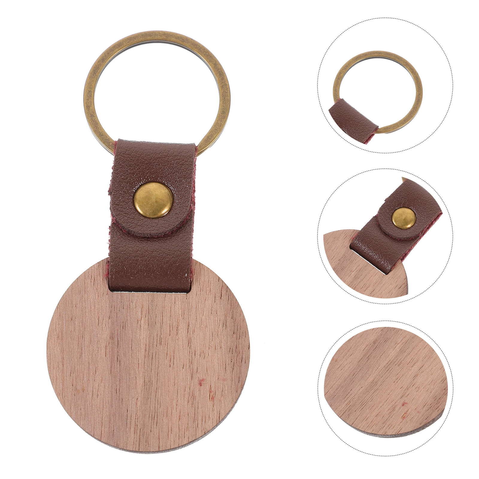 

Metal Keychain Wood Blank Unfinished Keyring Blanks DIY Craft Kit Engravable Keychains Supplies