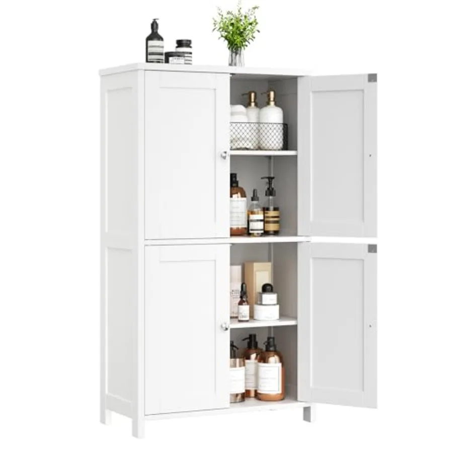 

Bathroom Storage Cabinet with Doors and Shelves Floor Cabinets for Washroom Furniture Laundry Room Organization with Adjustable