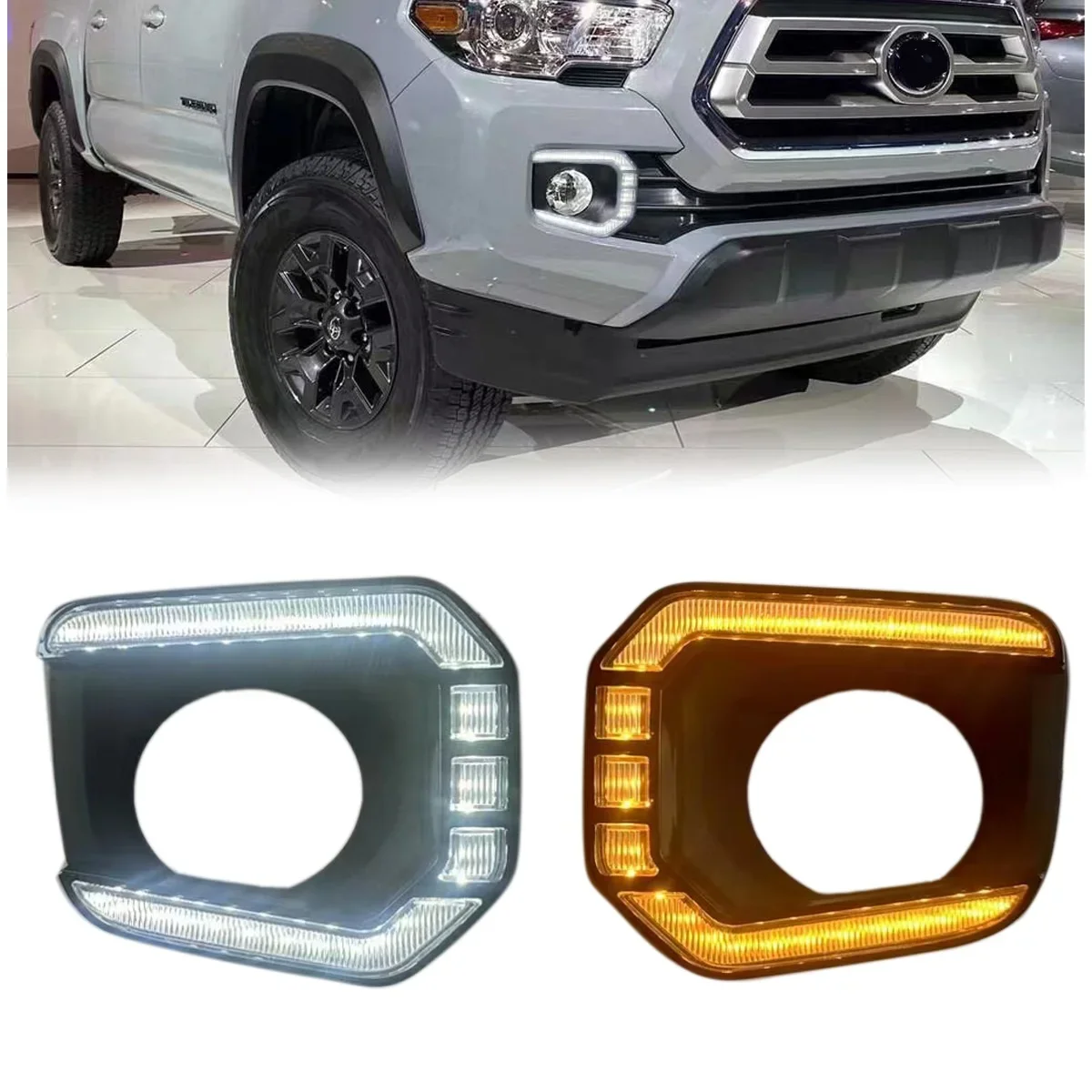 

1 Pair led Front Bumper Fog lights Foglight Turn signal DRL for Toyota Tacoma 2016 2017 2018 2019 2020 2021 2022 2023