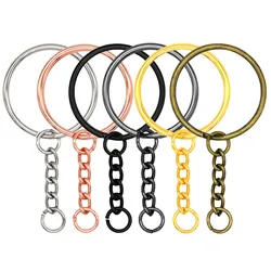 5 uds llavero redondo dividido llaveros con anillo de salto para llavero colgantes DIY accesorios para hacer joyería