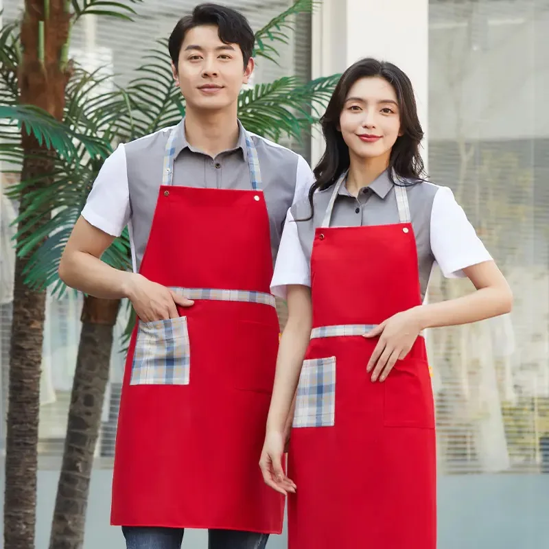 Hanging Neck Canvas Apron for Both Men and Women Customizable with Logo Pattern