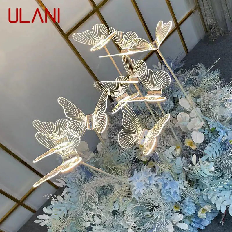 

ULANI Modern Wedding Walkway Elegant Acrylic Butterflies LED Standing Lamp for Romantic Party Light Stands Decoration