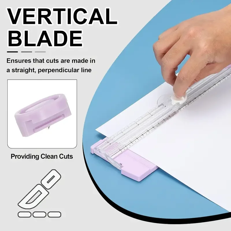 قاطعة الورق للعودة إلى المدرسة - مقص أنيق مقاس A4/A5 لسكرابوكينغ والمكتب والحرف اليدوية، أداة متينة لجميع المواسم #5