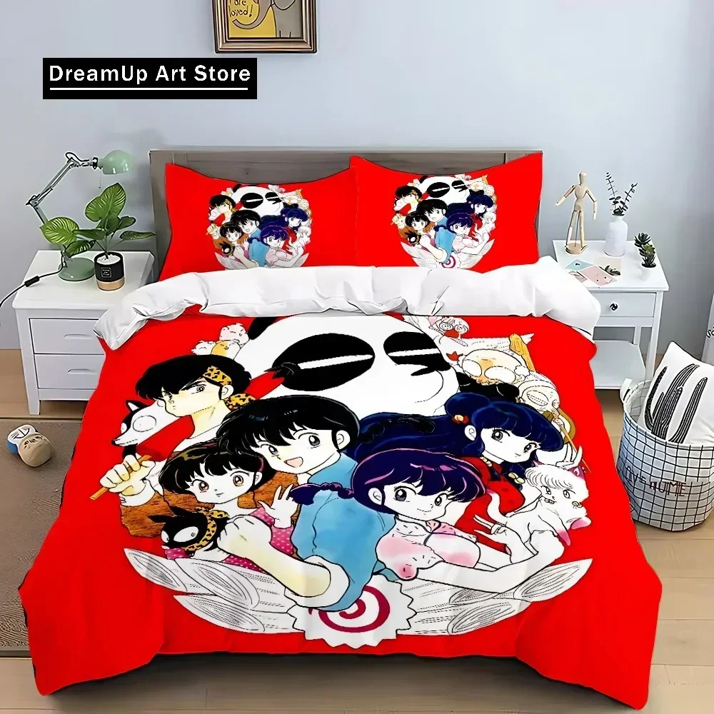 3D Print Fashion Anime Ranma 1/2 Bedding Set Boys Girls Twin Queen King Size Duvet Cover Pillowcase Bed boys Adult Bedroom