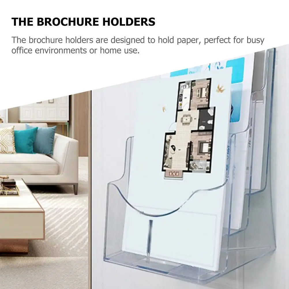 2 stks A5 Acryl Brochure Display Stand Rack Flyer Houder Tijdschrift Organizer Plastic Literatuur Rack Documentopslag