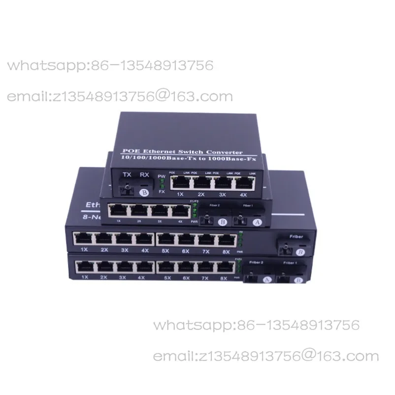 Gigabit 1 Optical 8 Electricity POE Optical Fiber Transceiver, Photoelectric Converter POE Optical Fiber Switch