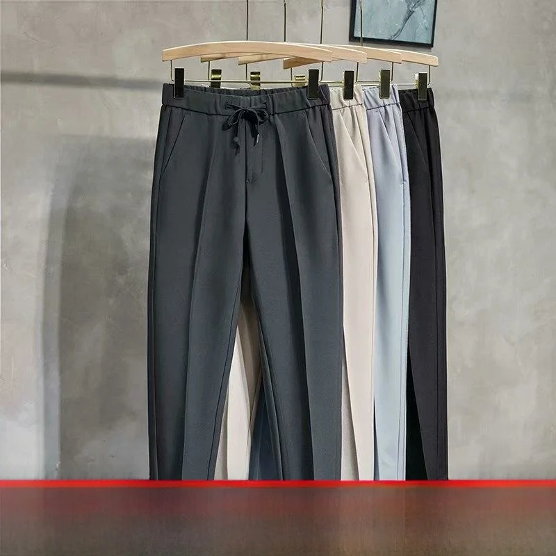 

Облегающие повседневные брюки для мужчин, молодежные длинные брюки со средней талией Vitali, летний сезон, обычный тонкий цвет