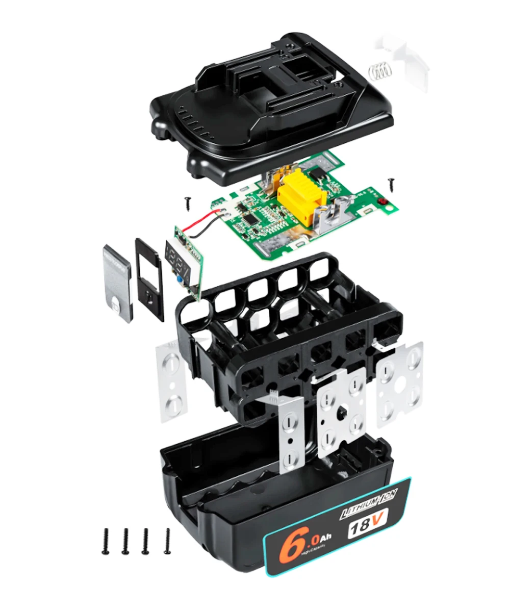 Per Makita BL1860 custodia per batteria 18V 3.0Ah 6.0ah Shell Box con BMS PCB Board protezione di ricarica LED digital BL1840