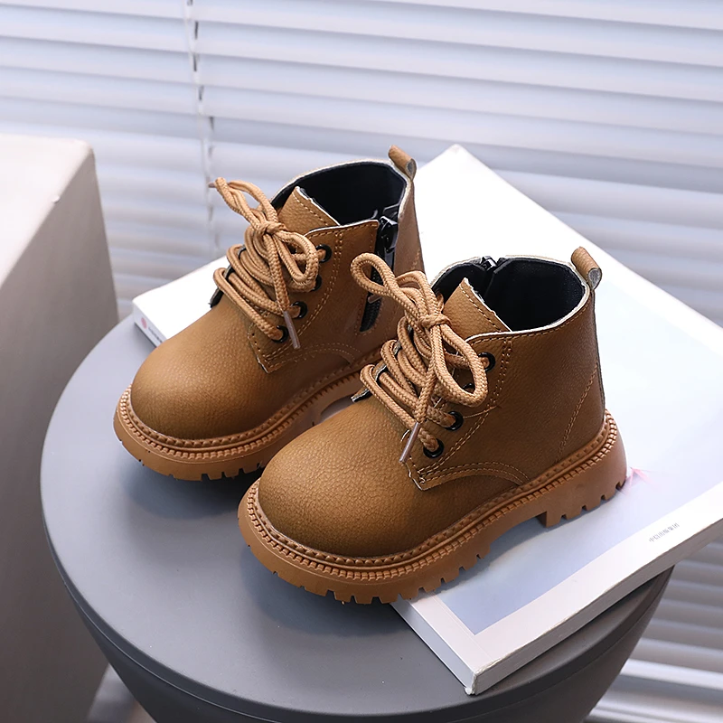 Autumn Winter Kids Boots Fashion Casual Boys Toddler Girls Boots Warm Leather Children Walking Shoes Boys Girls Boots for Kids