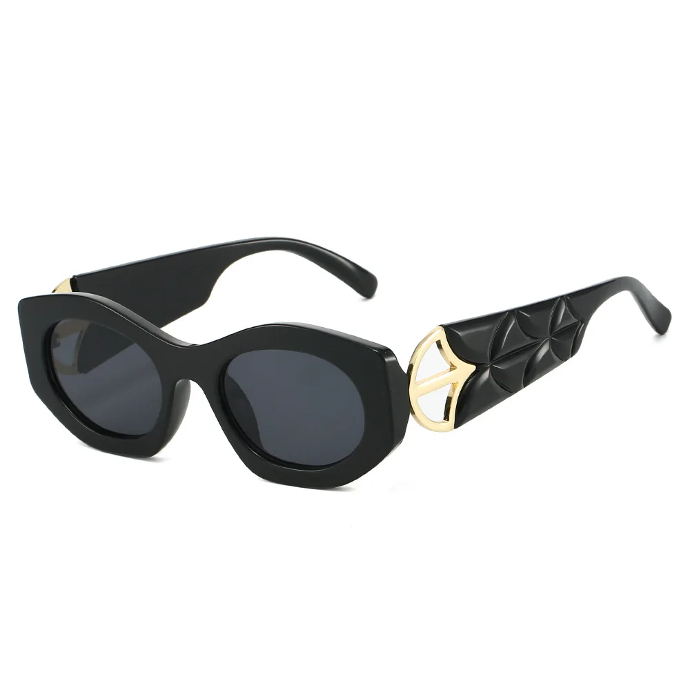 

European and American fashion and individuality cat-eye large-frame glasses, women's street style UV-resistant sunglasses