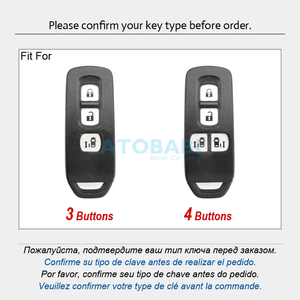 Leather Car Key Case Keychain Smart Remote Control Fobs Protector Cover For Honda N BOX WGN ONE N-BOX N-WGN N-ONE 2015 2016 2017