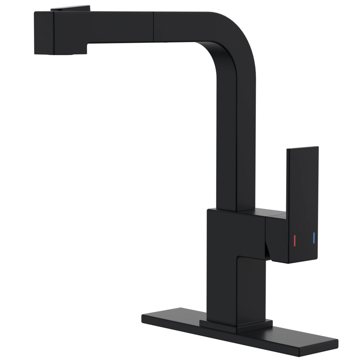 APPASO Matte Black Kitchen Faucet with Pull Down Sprayer, Single Handle Stainless Steel Sink Faucet, 360° Swivel Spout Modern Commercial Style Kitchen Faucet for 1 Hole Sink